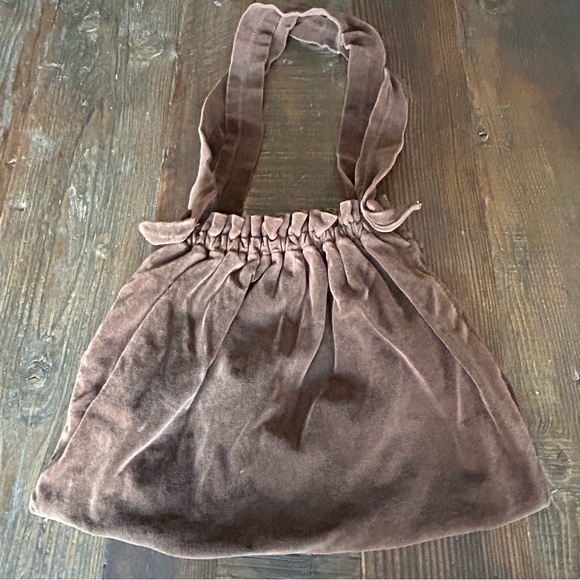 Emporio Armani Vintage Shoulder bag Brown Velvet / Velor Woman Authentic Used - Picture 4 of 6